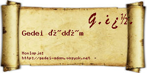 Gedei Ádám névjegykártya